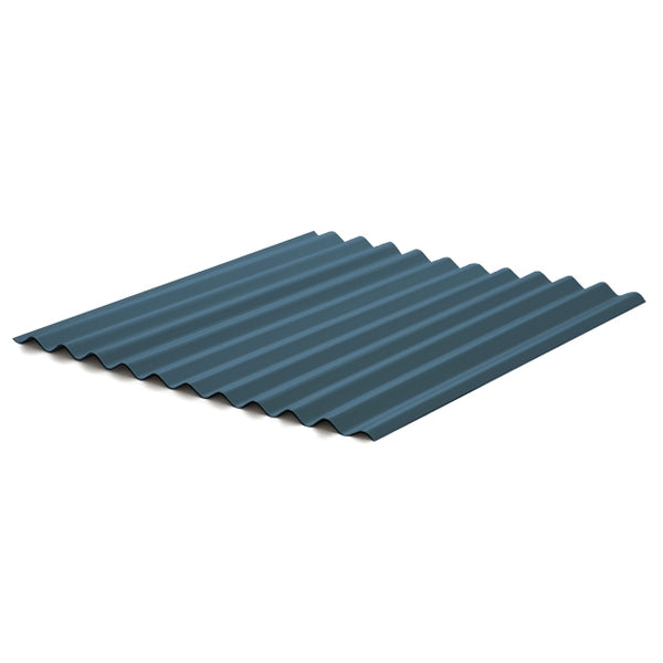 5/8" Corrugated Metal Panel - Hawaiian Blue - 26 Gauge