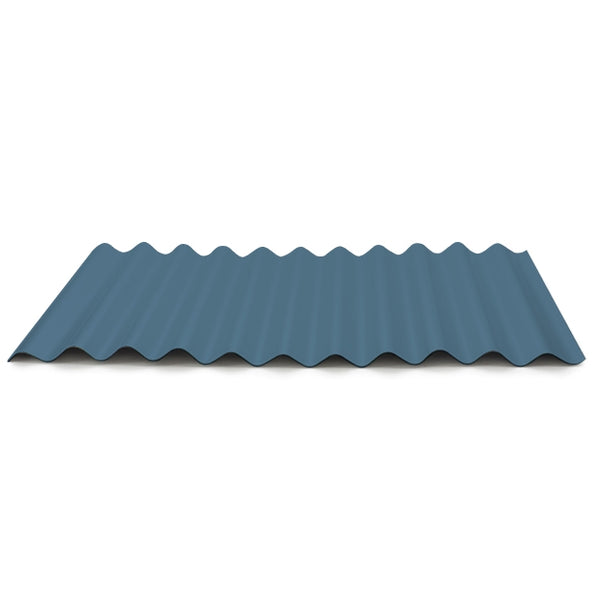5/8" Corrugated Metal Panel - Hawaiian Blue - 26 Gauge