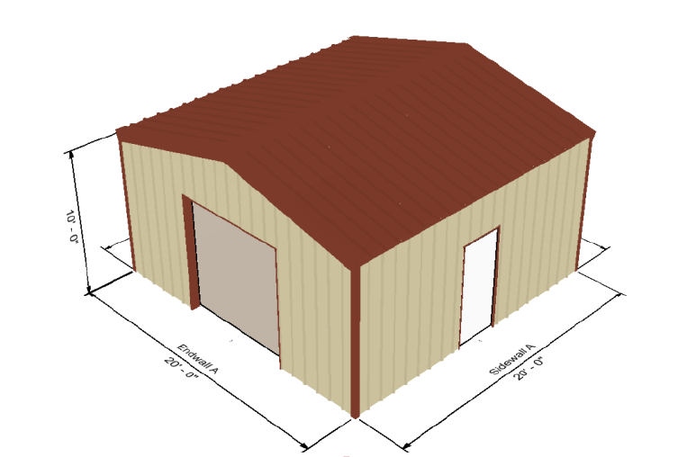 20' x 20' Metal Building Steeldash
